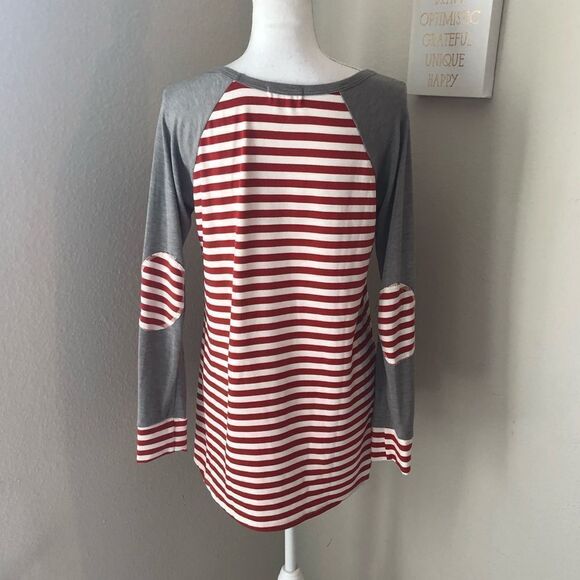 Twenty Second Red Striped Tunic w/ Elbow Patches - Picture 4 of 5